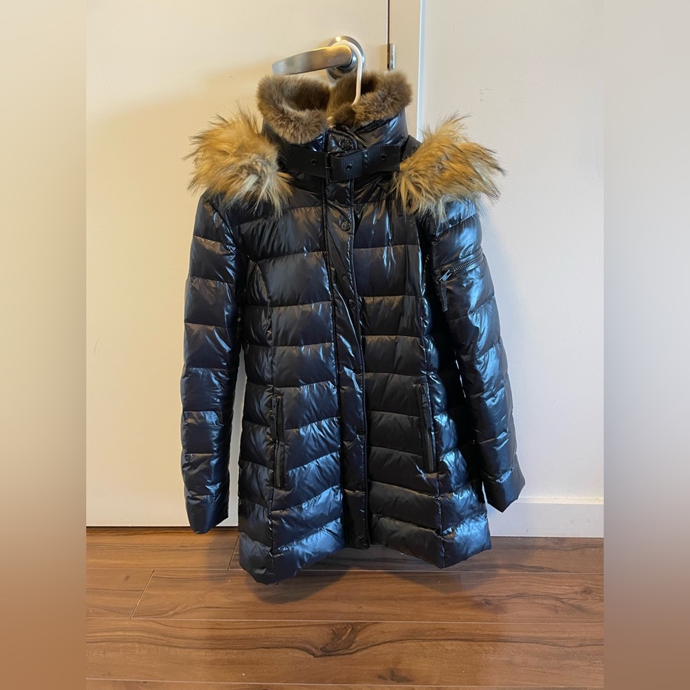 S13 by SAM Women's Chelsea Mid Length Down Puffer with Faux Fur Trimmed